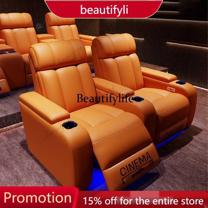 Home Cinema Recliner Chairs - 01A Luxe Echt Lederen Elektrische Relaxfauteuils