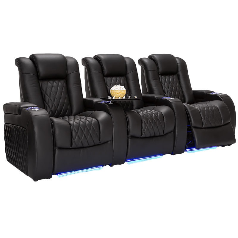 Home Cinema Recliner Chairs - Echte lederen moderne home cinema bank,