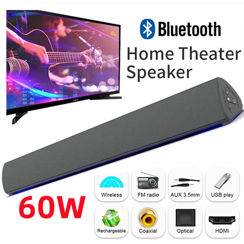 Home Cinema Subwoofer - 60W Draadloze Tv Pc Soundbar Bluetooth