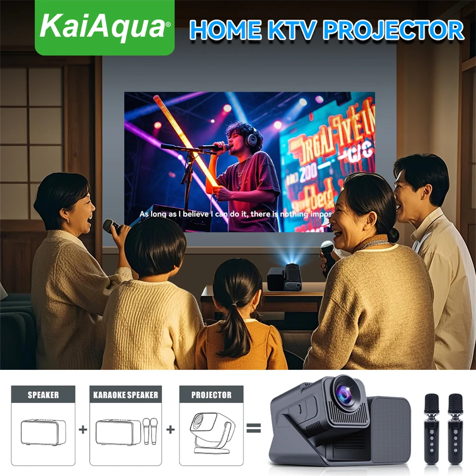 Home Cinema Karaoke Projector - KaiAqua KTV Karaoke-projector HT36 4K Android