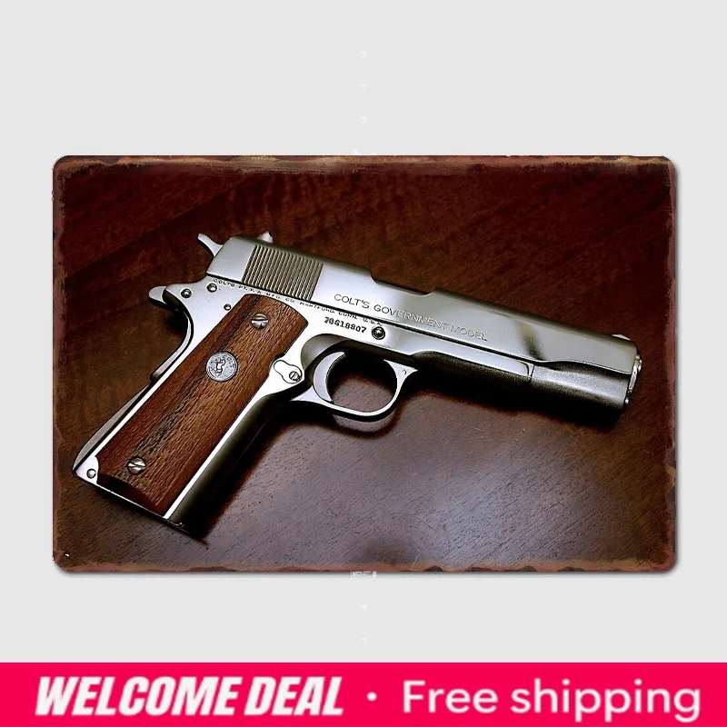 Home Cinema Room Design - Colt 1911 Klassiek ontwerp metalen bord