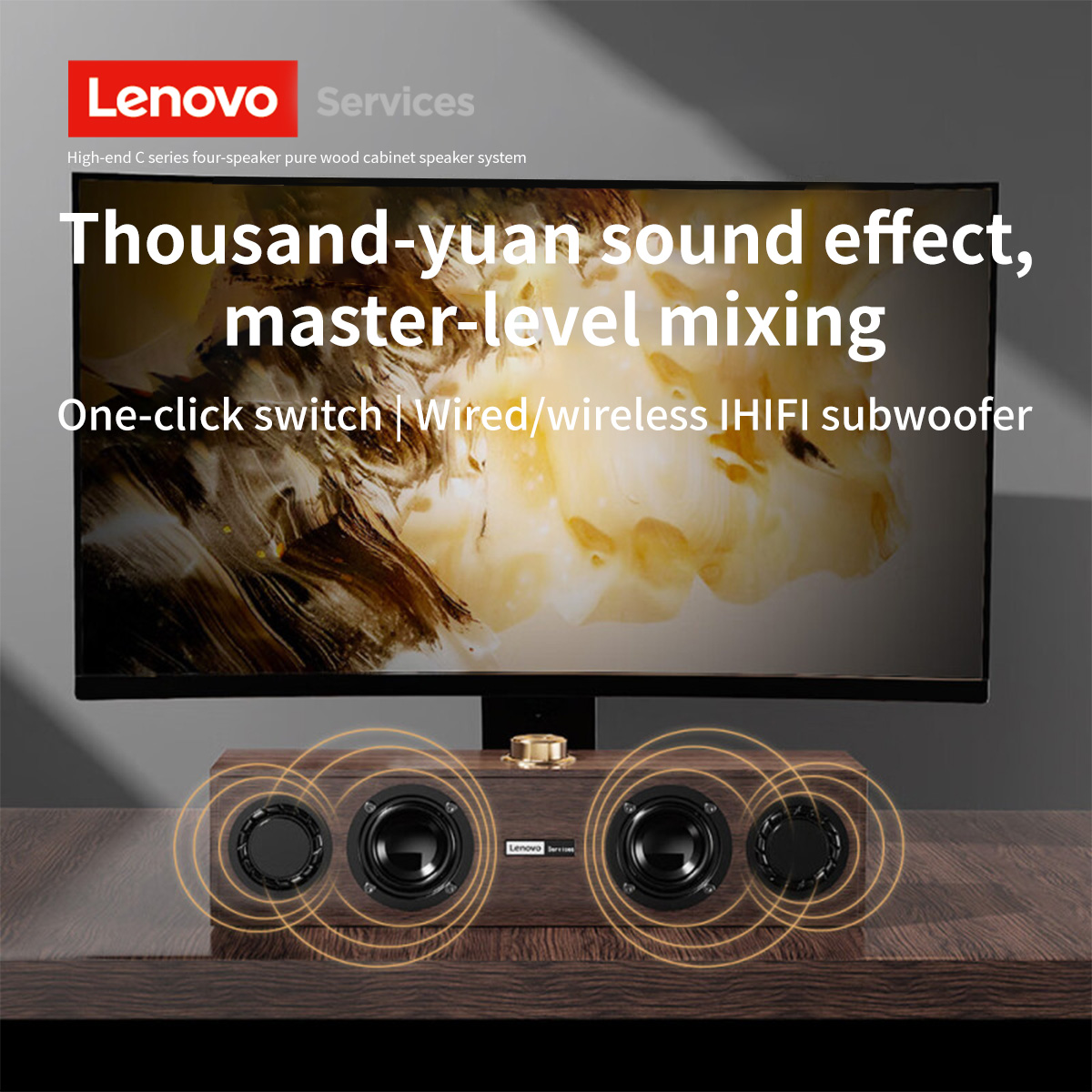 Home Cinema Subwoofer - Lenovo C02 draagbare multimediaspeaker, dual-mode, bedraad,