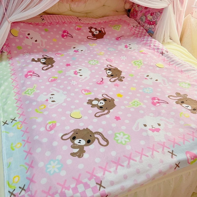 Home Cinema Chairs - Leuke Sanrio Sugarbunnies Koraal Pluche Deken