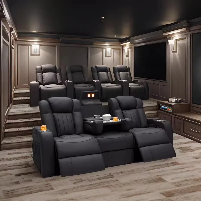 Home Cinema Chairs - Lederen relaxfauteuil sets, elektrische relaxfauteuil, home