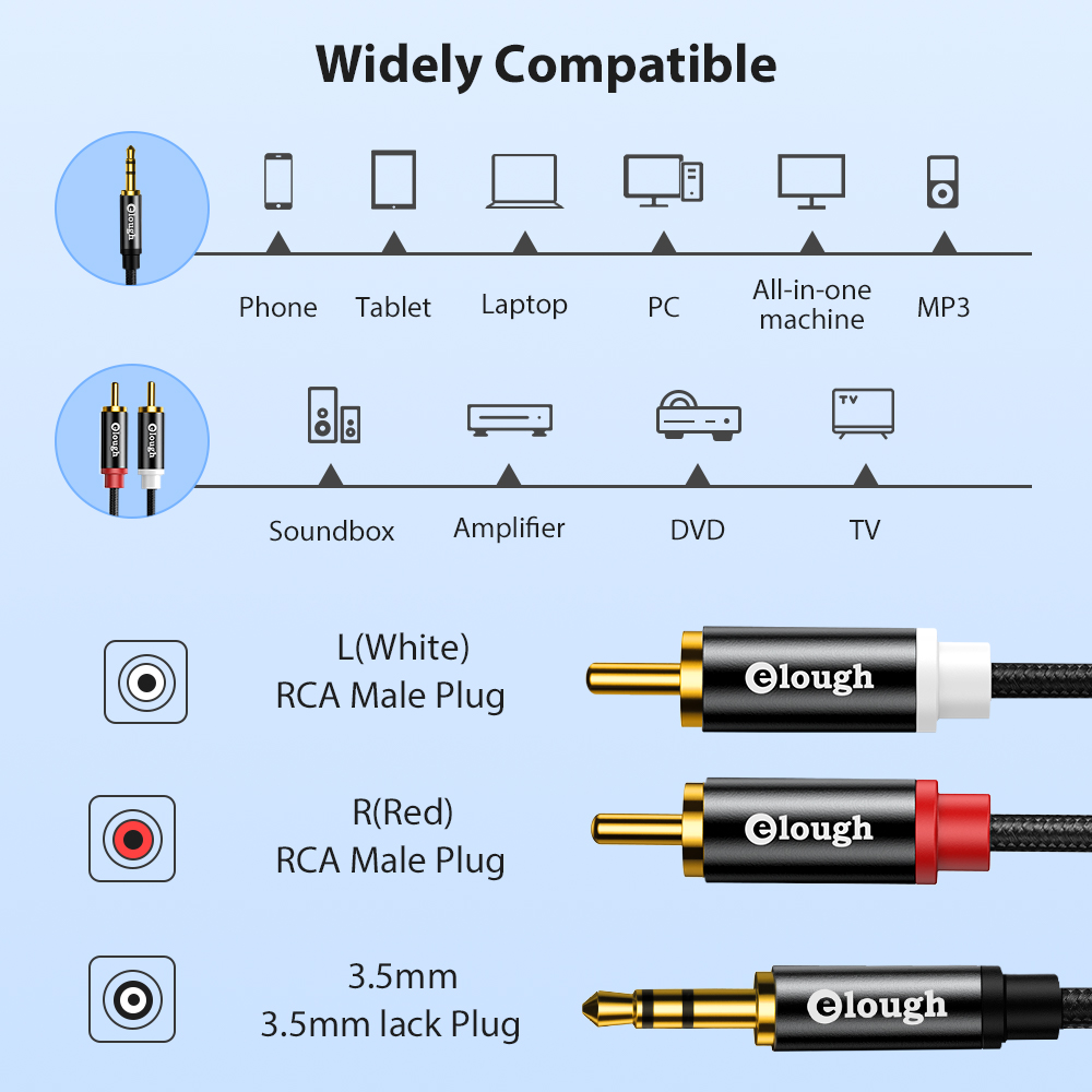 Elough Rca Kabel Aux Rca Luids - Home Cinema Solution recensie en prijs