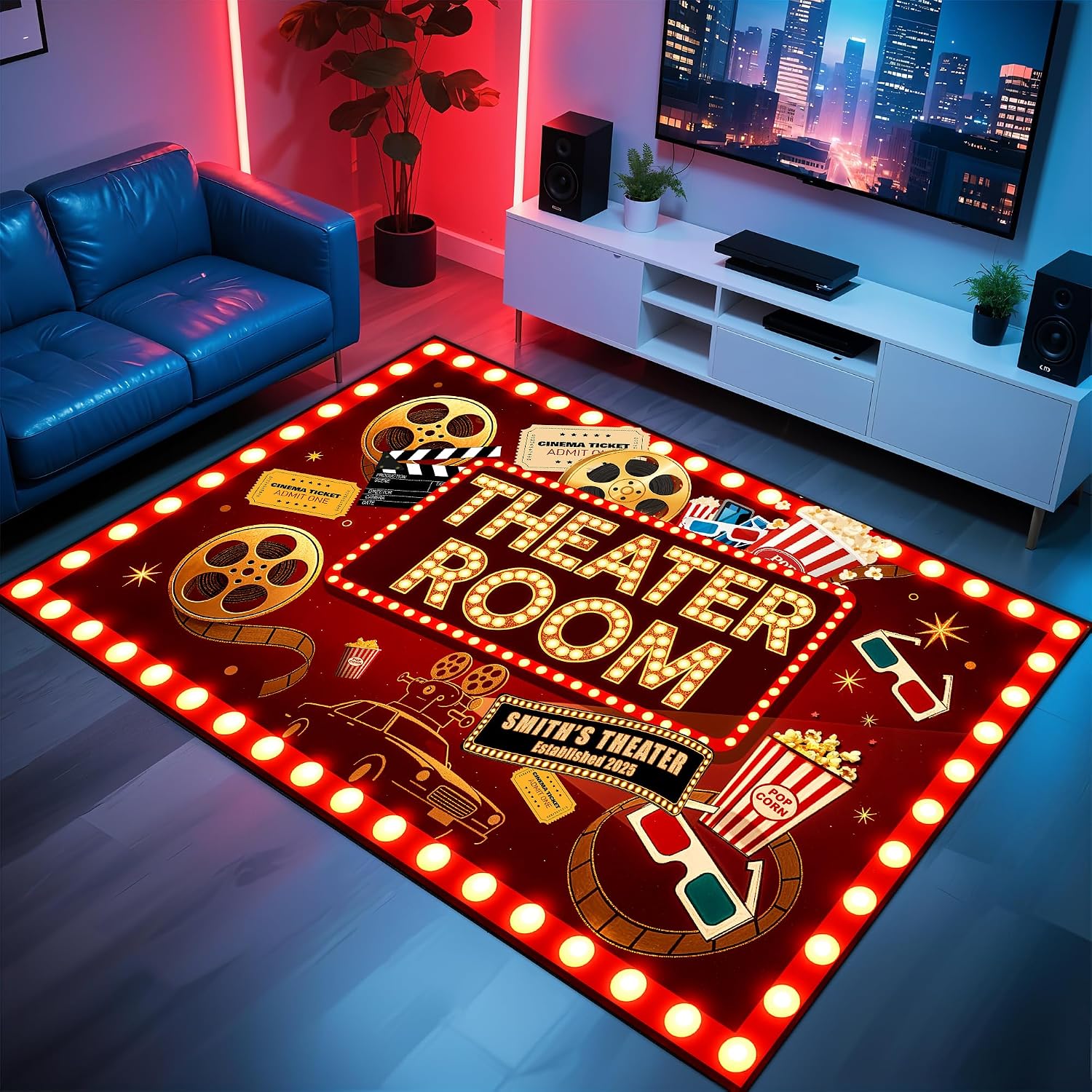 Movie Night Area Rug Home Thea - Home Cinema Flooring recensie en prijs