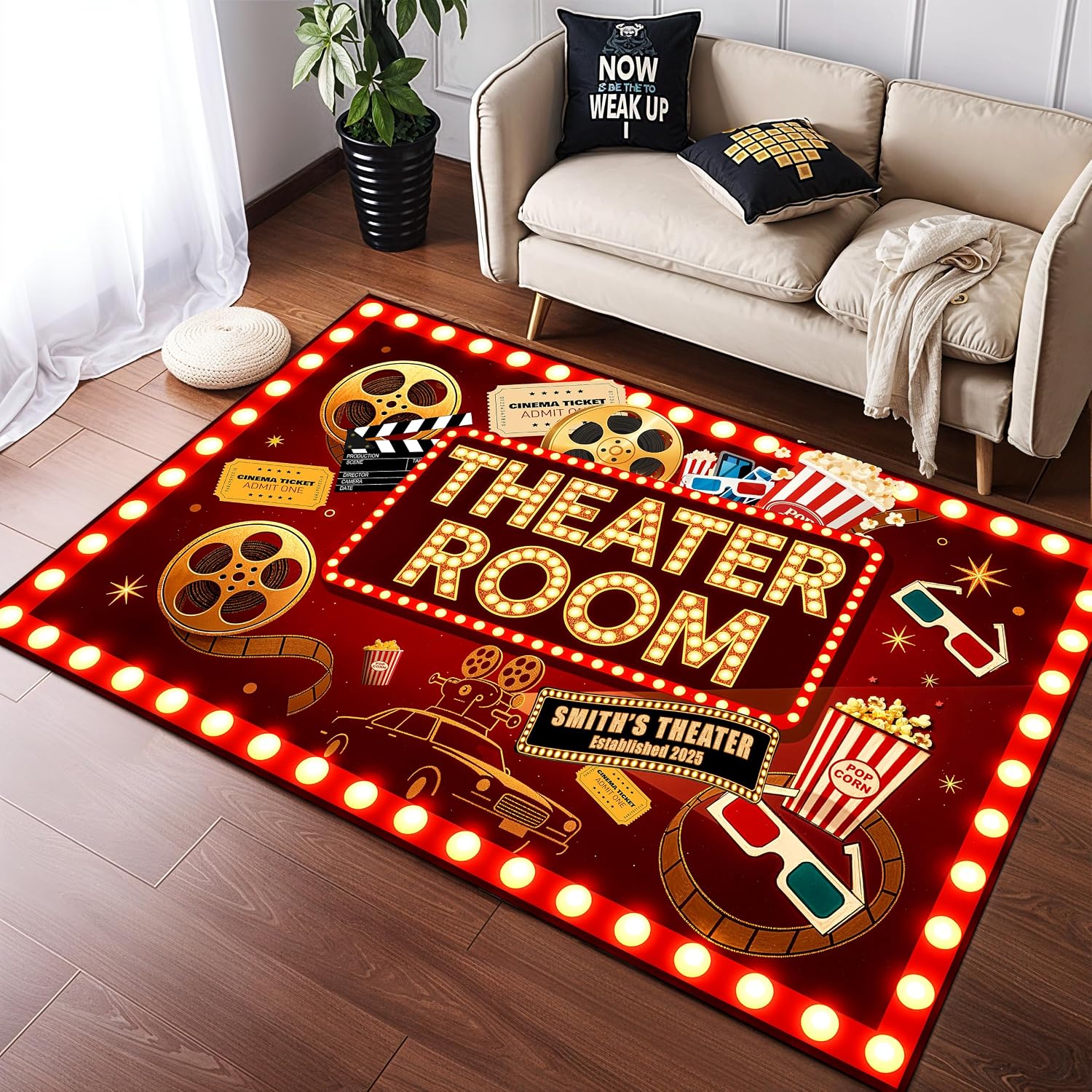 Movie Night Area Rug Home Thea - Home Cinema Flooring recensie en prijs