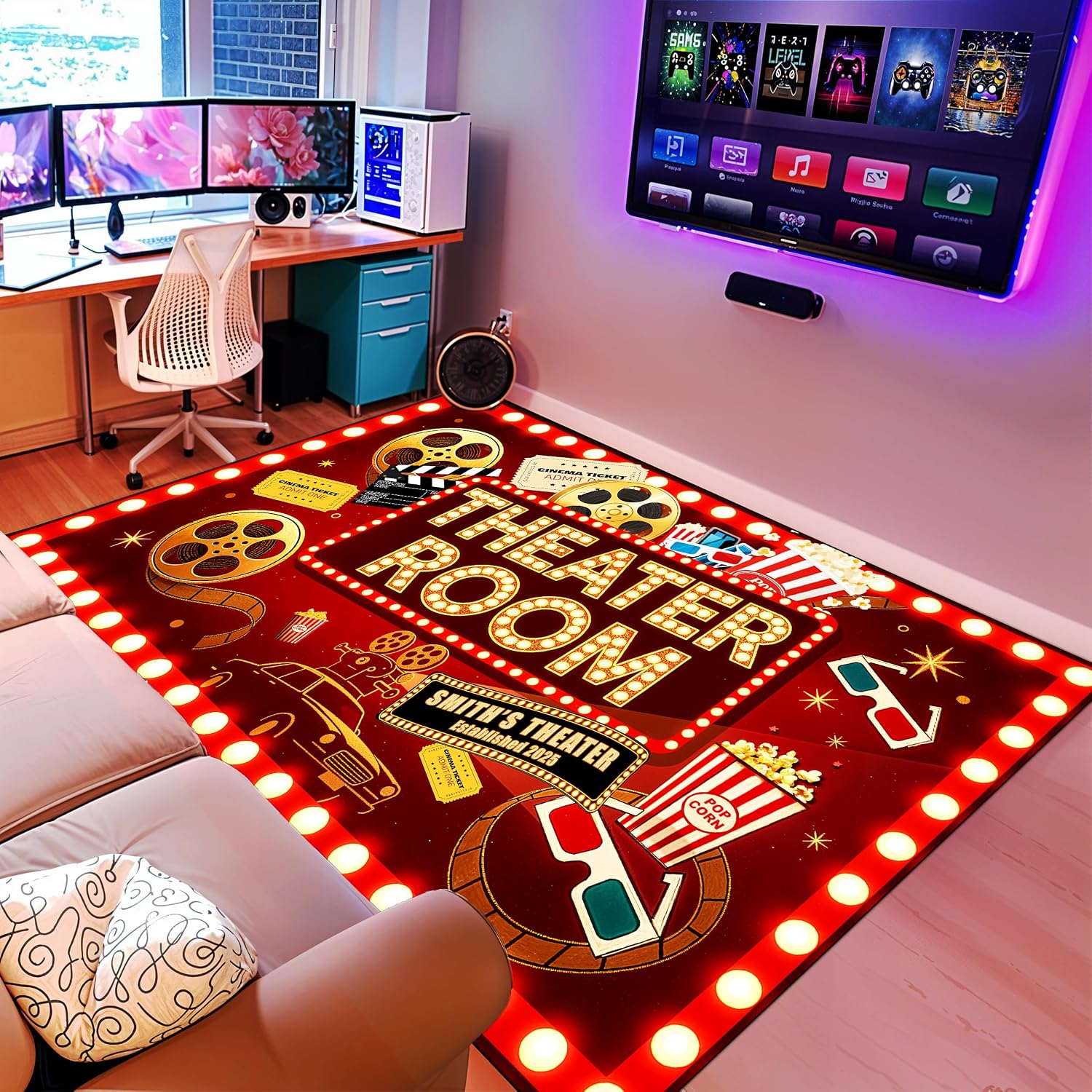 Movie Night Area Rug Home Thea - Home Cinema Flooring recensie en prijs