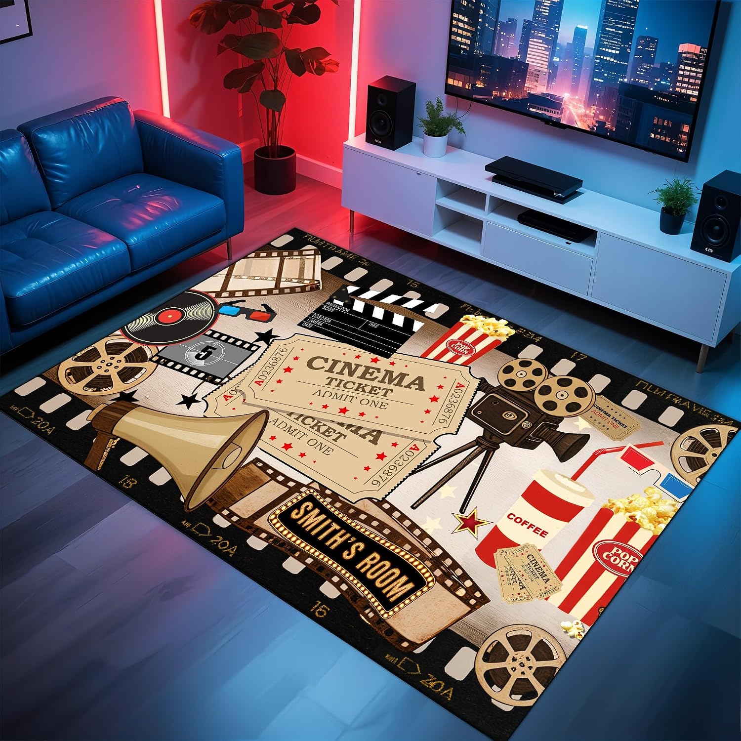 Gepersonaliseerd naam-cinema-t - Home Cinema Flooring recensie en prijs