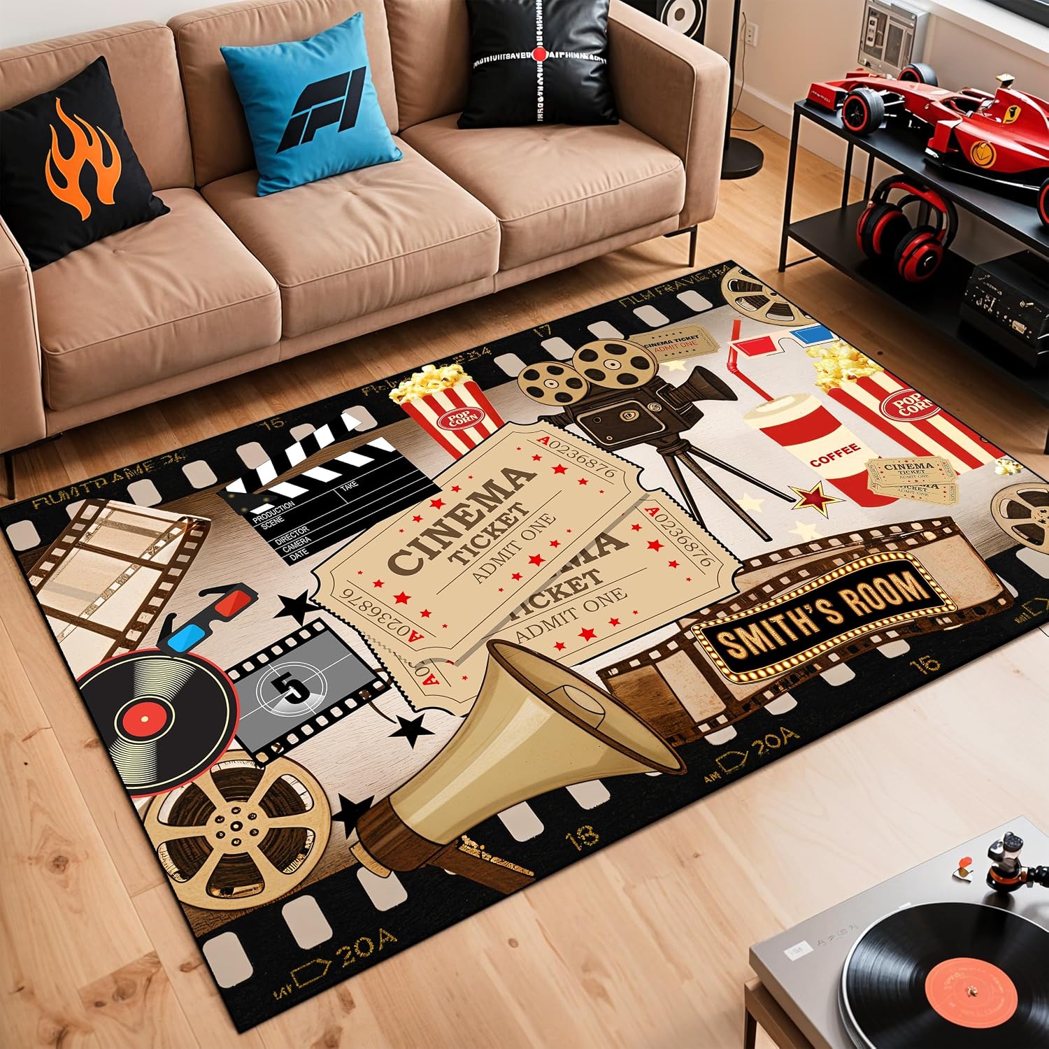 Gepersonaliseerd naam-cinema-t - Home Cinema Flooring recensie en prijs