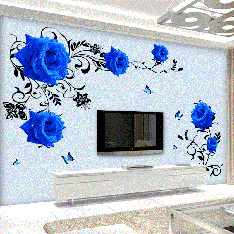 Groot formaat blauwe roos bloe - Home Cinema Wall recensie en prijs